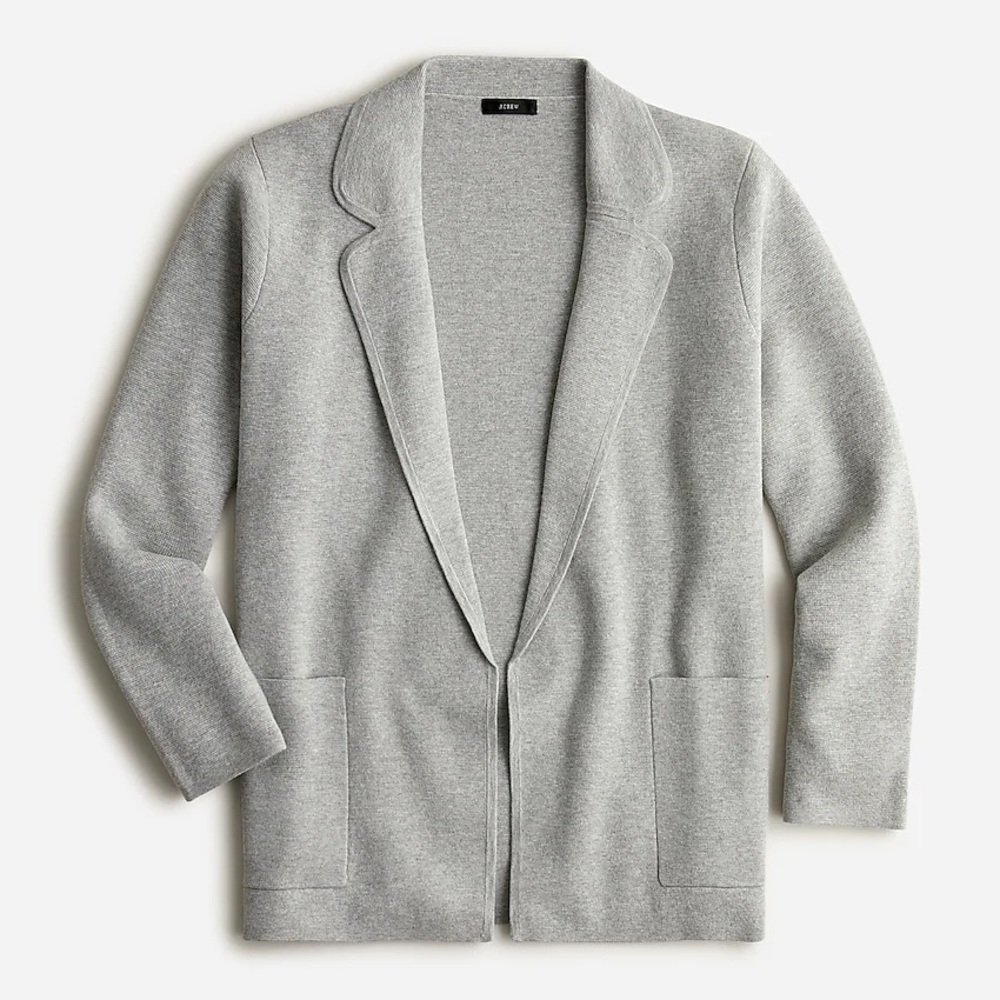 J Crew Womens Gray Sweater Blazer / Cardigan - NWT